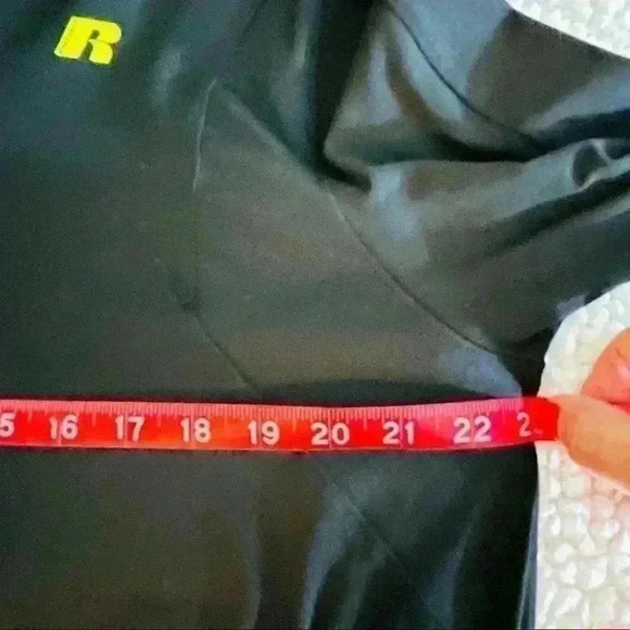 Russell Black Dri Power 360 Thumb Hole 3/4 Zip Athletic Running Hoodie Size L - Picture 9 of 11